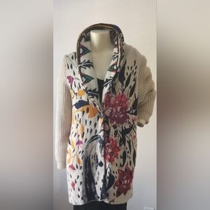 ANTHROPOLOGIE by ALDOMARTINS MARITZA FLORAL SWEATER COAT Size M